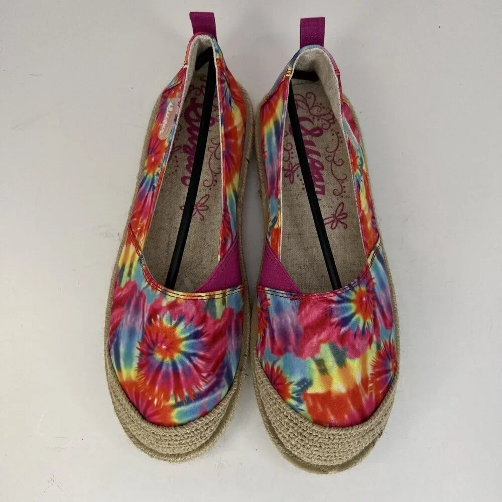 Sugar Evermore Multicolor Tie Dye Women's Size 8.5 Espadrille Flats NWOB